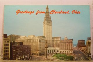 Ohio Oh Cleveland Terminal Tower Postcard Old Vintage Card View Standard Post Pc