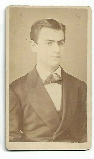 Vintage Cdv - Unknown Man By George M.  Rice Photographer Worcester,  Ma (209)