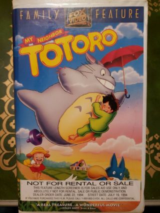 Rare My Neighbor Totoro Demo Vhs (fox Version) Promo 1994