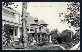 Albion,  Ne 1915 Vintage Ppc - A Residence Street,  Albion,  Neb.