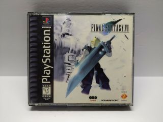 Final Fantasy Vii (sony Playstation 1,  Ps1,  1997) Black Label,  Cib Misprint Rare