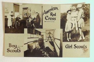 Boy Girl Scouts American Red Cross Knoxville Tn Tennessee Postcard Vintage H