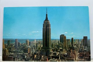 York Ny Nyc Uptown Skyline Empire State Building Postcard Old Vintage Card