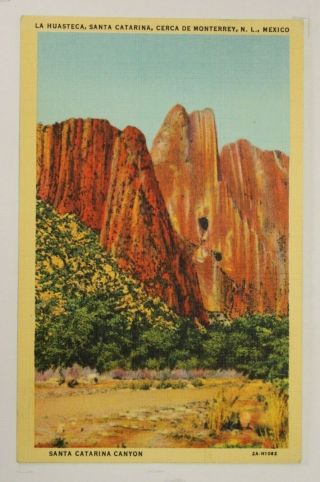 Santa Catarina,  Mexico,  Vintage Linen Postcard " Posted " 2389