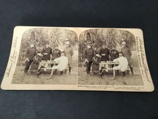1898 Spanish American War Stereoview Military Attaches To Us Army Sh