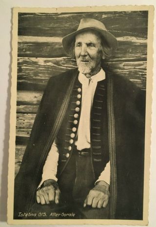 Vintage B&w Rppc Photo Postcard Of Older Man / Says Isrebna 0/5 Alter Gorale3489