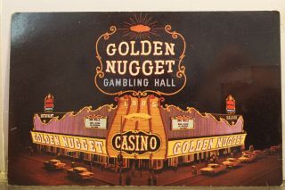 Nevada Nv Las Vegas Golden Nugget Gambling Hall Saloon Restaurant Postcard Old