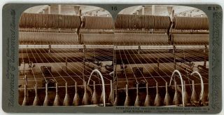 Textile Industry Spinning Machine In Woolen Mill Stereoview 21609