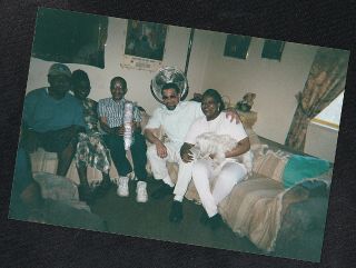 Vintage Photograph Group Of African American People In Living Room W/ Puppy Dog