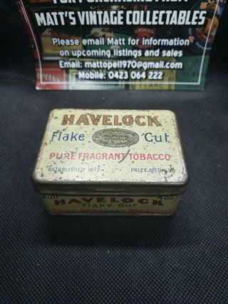" Havelock " Flake Tobacco Tin 4oz,  Empty Vintage 1930/40 