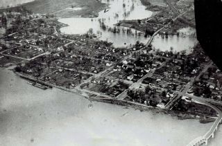1935 Press Photo Aerial View Of Brookport,  Illinois,  Flooded By Ohio River Water