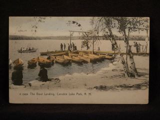 Nh Canobie Lake Park The Boat Landing Vintage Postcard
