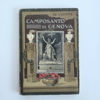 Vtg Camposanto Di Genova 32 Vedute Souvenir Book Fold Out Photo Booklet Italy