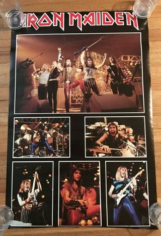Rare Iron Maiden Collage 1984 Poster 22.  5 " X 34 "