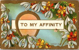 To My Affinity Vintage Embossed Postcard Standard View Card