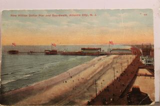 Jersey Nj Atlantic City Boardwalk Million Dollar Pier Postcard Old Vintage