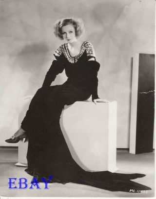 Greta Garbo Sits In Long Black Dress Rare Photo
