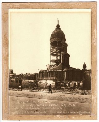 " Ruins Of San Francisco Earthquake " (1906) City Hall California Horror