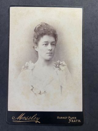 Victorian Photo: Cabinet Card: Elegant Young Lady: Moseley: Neath