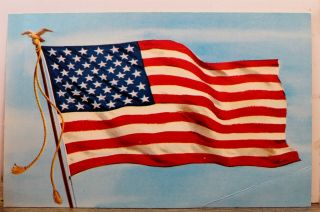 United States Of America American 50 Star Flag Postcard Old Vintage Card View Pc
