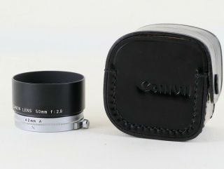 Rare Canon Metal Hood 42mm W/case  For Canon 50mm F/2.  8 L39 Lens,  From Jp