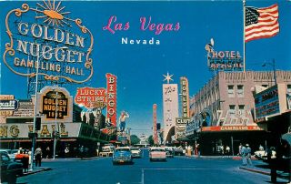 Las Vegas Nevada Fremont Street Vintage Postcard View