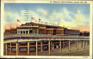 1940 Kansas City,  Mo American Royal Building Missouri Linen Postcard Vintage