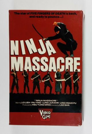 Ninja Massacre (vhs) Rare Big Box,  Video Gems,  Martial Arts
