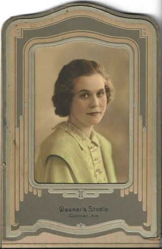 Vintage Art Deco Studio Portrait Of Young Woman Cullman Alabama
