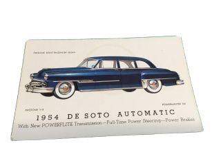 1954 De Soto Firedome Eight Passenger Sedan Vintage Car Dealer Postcard