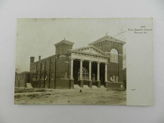 Vintage 1908 Posted Postcard Toccoa Ga First Baptist Church Bldg Real Picture