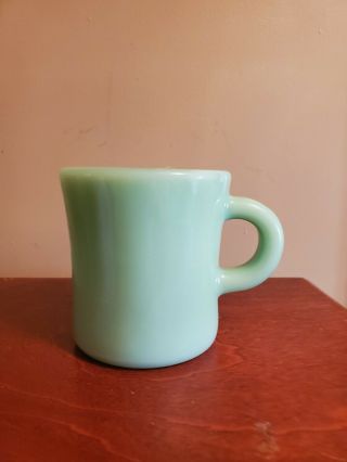 Rare Vintage Jadeite Fire - King Heavy C Handle Coffee Mug 2