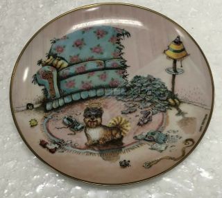 Danbury The Cat Did It Yorkie Plate By Gary Patterson Collector Plate Rare