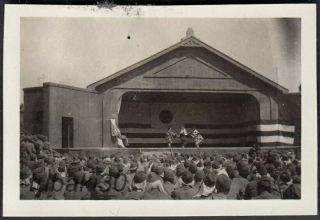 Q16 China Shanxi Linfen 山西臨汾 1930s Photo Japanese Army See Showgirls On Stage