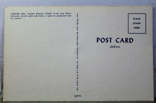 Colorado CO Cripple Creek Victor Carlton Mill Postcard Old Vintage Card View PC 2