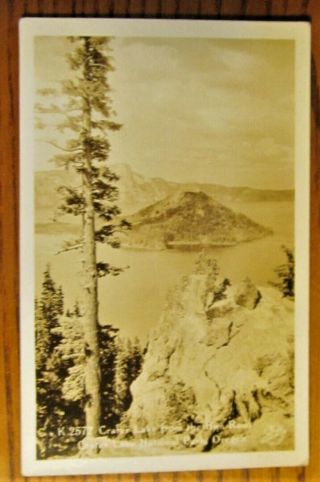 Old Rppc Crater Lake From Rim Road Crater Lake Oregon - Sawyer Card K2572