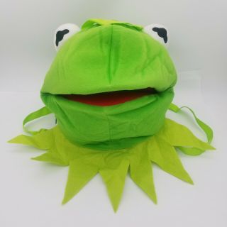 Awesome Rare Kermit The Frog Face Head Large Backpack Green - Holds A Bunch
