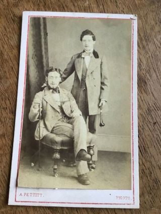 Gay Int Handsome Young Men Two Dandies Pals 1860s Cdv Photograph