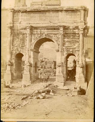 Italy Rome Arch Of Septimius Severus At Roman Forum Albumen Photo Ta157