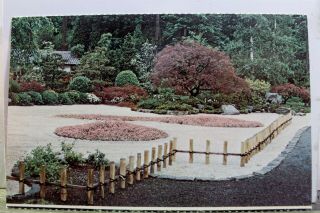 Oregon Or Portland Japanese Garden Flat Hiraw Niwa Postcard Old Vintage Card Pc