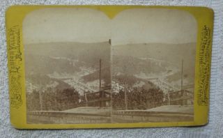 Stereoview Switchback Railroad From Top Mt Pisgah Mauch Chunk Pa Lehigh Valley