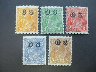 Kgv Stamps: Overprint Os Set - Rare - Must Have (n229)