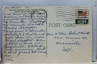 Florida FL Indian Rocks Beach Harbor Bluff Postcard Old Vintage Card View Post 2