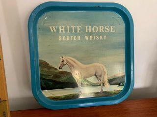 Vintage White Horse Whisky Advertising Serving Tray Advertising Rare