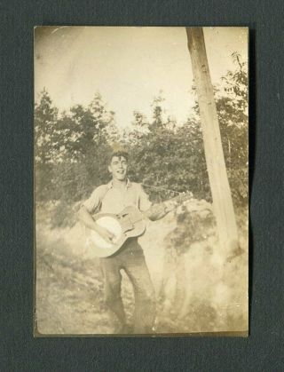 Handsome Man W/ Dobro Resonator Guitar Vintage Photo 462151
