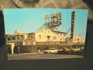 Vintage Rppc Postcard Pc El Cortez Hotel Las Vegas Gambling Old Cars