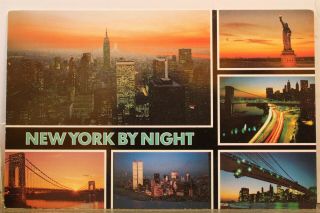 York Ny Nyc Manhattan George Washington Bridge Brooklyn Postcard Old Vintage