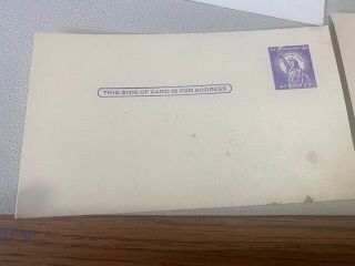 3 Old Vintage US Postal Service Postcards.  3 & 4 cent stamp 2