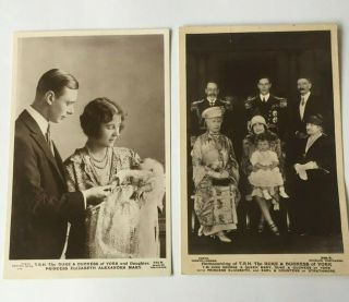 Two Vintage Postcards Of The Duke And Duchess Of York (george Vi & Elizabeth)
