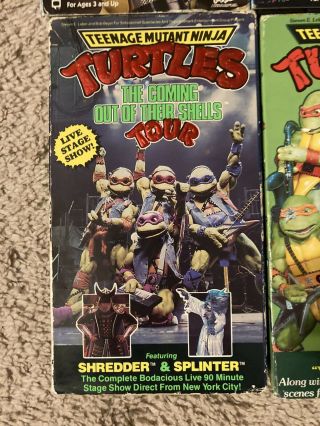 Teenage Mutant Ninja Turtles Rare 4 VHS Set Christmas Coming Out of Their Shells 2